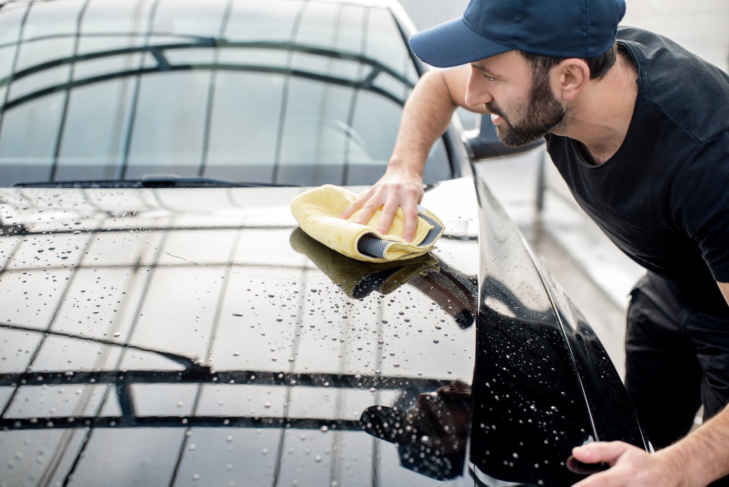 Handsome Washer Wiping Car Windshield